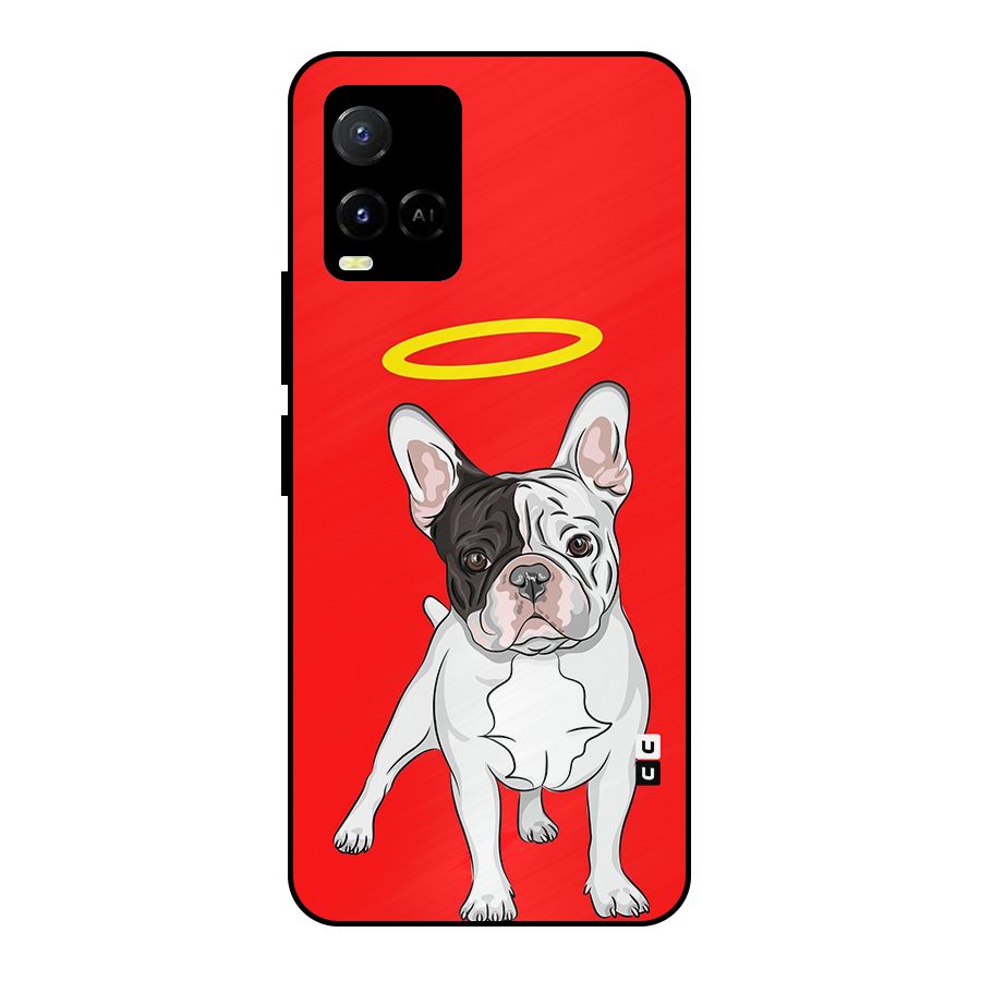 French Cute Angel Doggo Metal Back Case for Vivo Y21