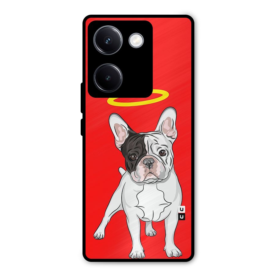 French Cute Angel Doggo Metal Back Case for Vivo Y300 Plus