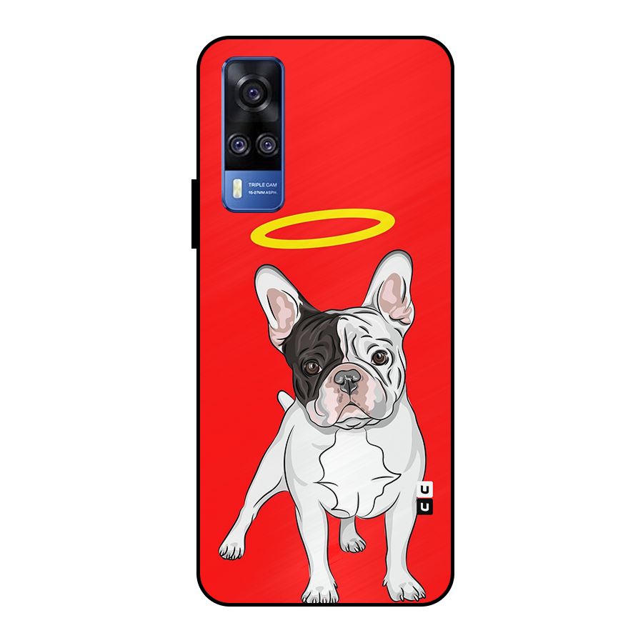 French Cute Angel Doggo Metal Back Case for Vivo Y51