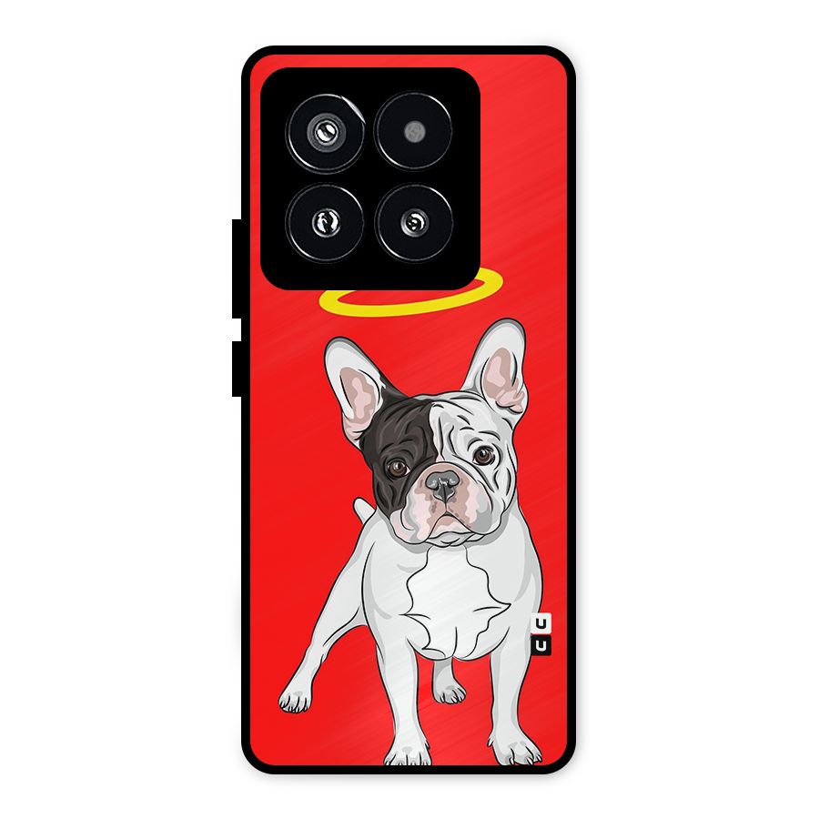 French Cute Angel Doggo Metal Back Case for Xiaomi 14 Pro