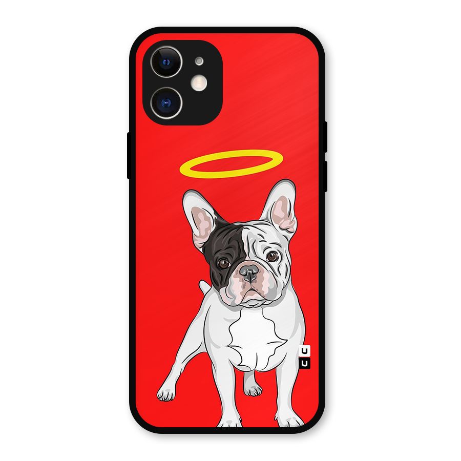 French Cute Angel Doggo Metal Back Case for iPhone 12