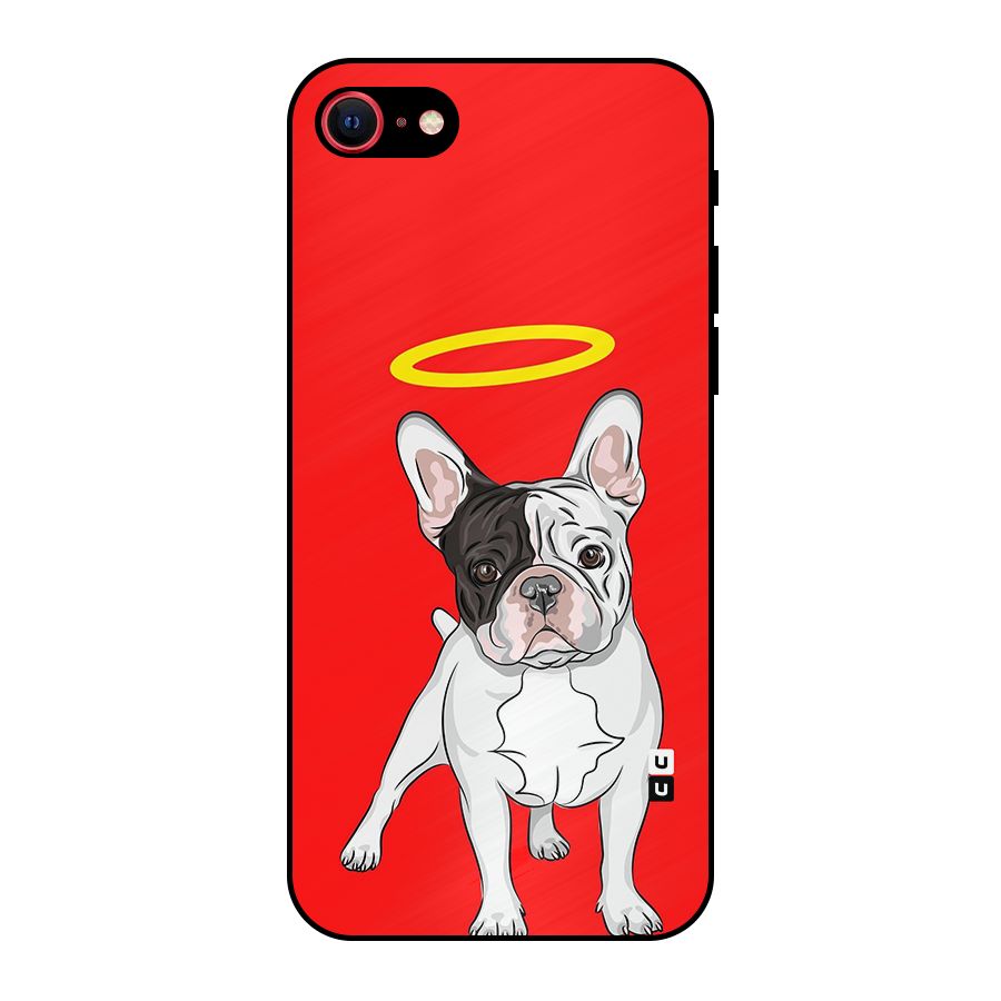 French Cute Angel Doggo Metal Back Case for iPhone SE 2020
