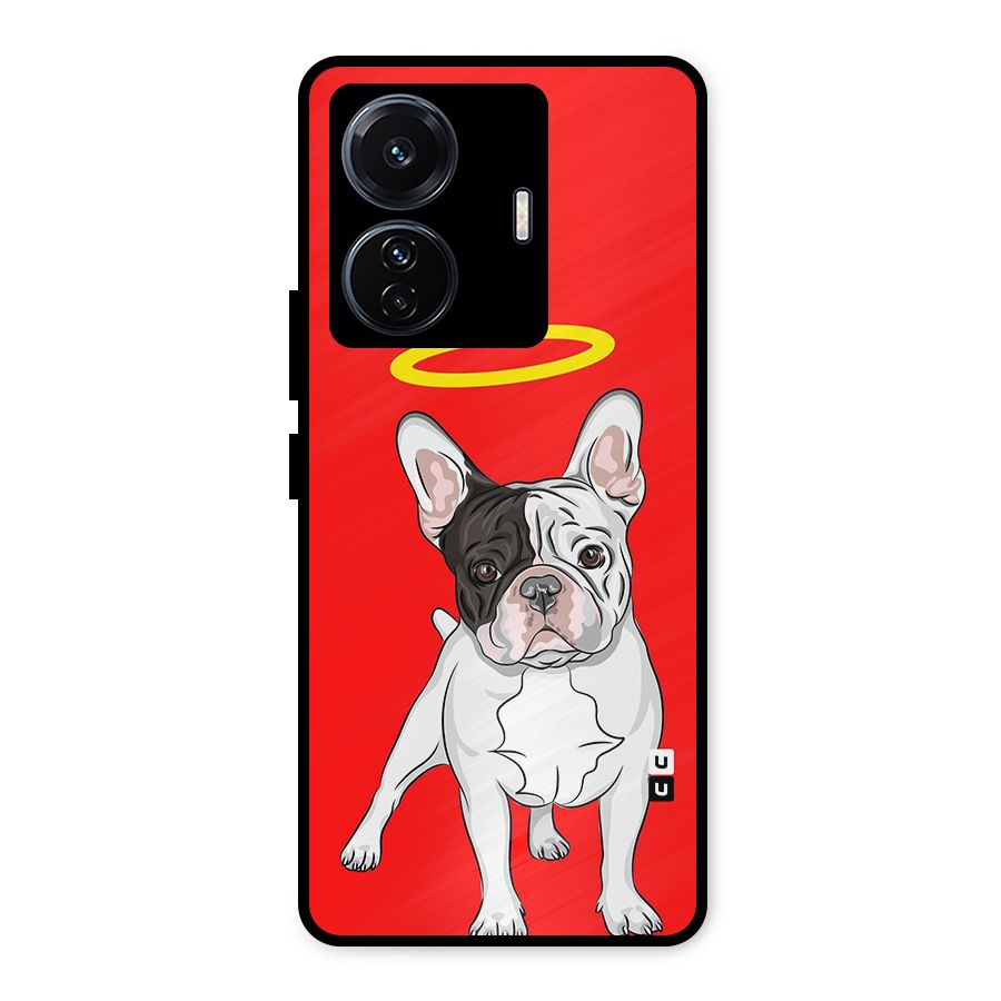 French Cute Angel Doggo Metal Back Case for iQOO Z6