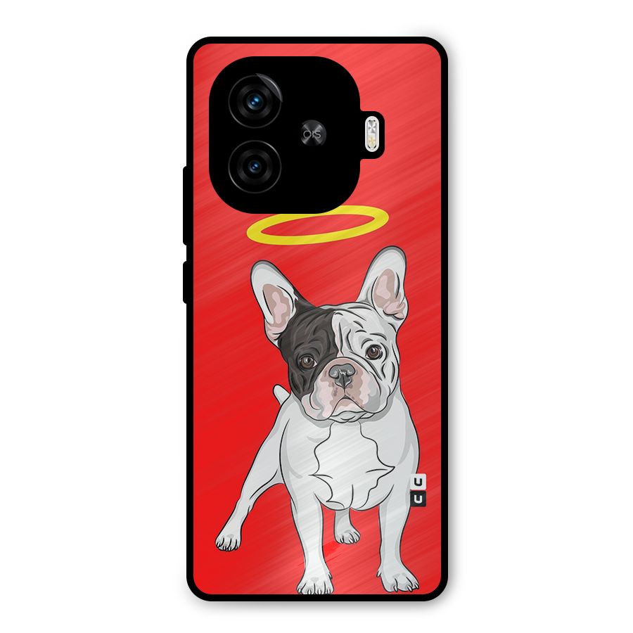 French Cute Angel Doggo Metal Back Case for iQOO Z9 Turbo