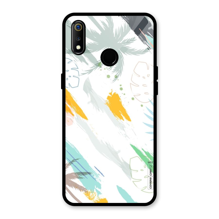 Fresh Colors Splash Glass Back Case for Realme 3