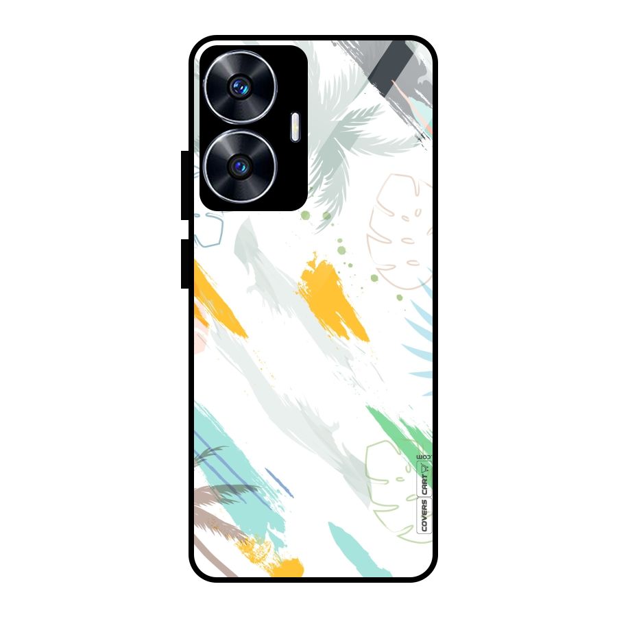 Fresh Colors Splash Glass Back Case for Realme Narzo N55