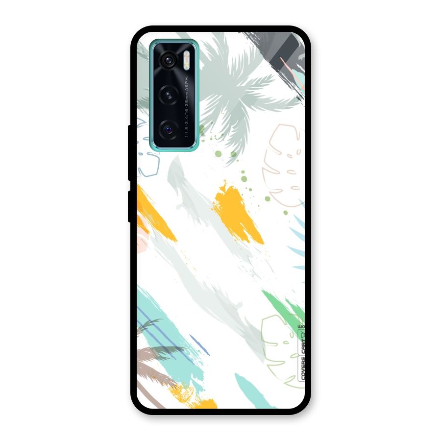 Fresh Colors Splash Glass Back Case for Vivo V20 SE