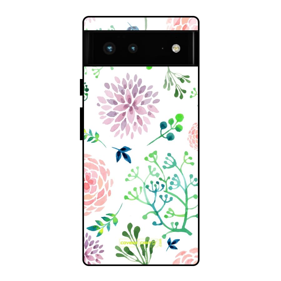 Fresh Floral Glass Back Case for Google Pixel 6