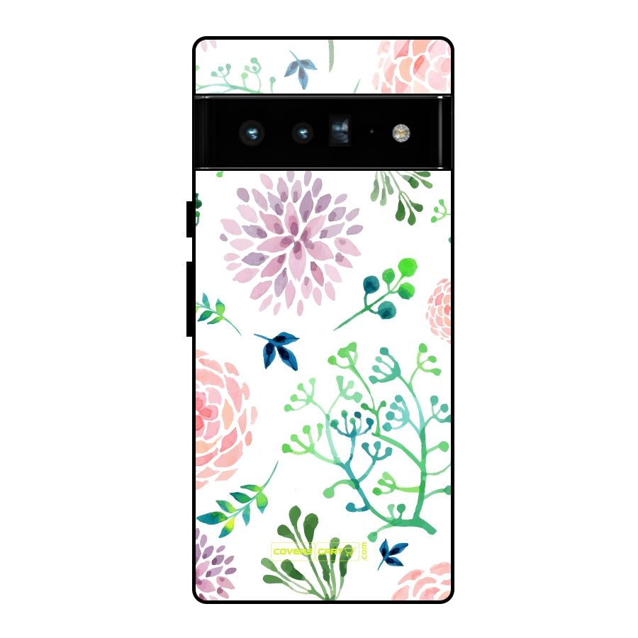 Fresh Floral Glass Back Case for Google Pixel 6 Pro