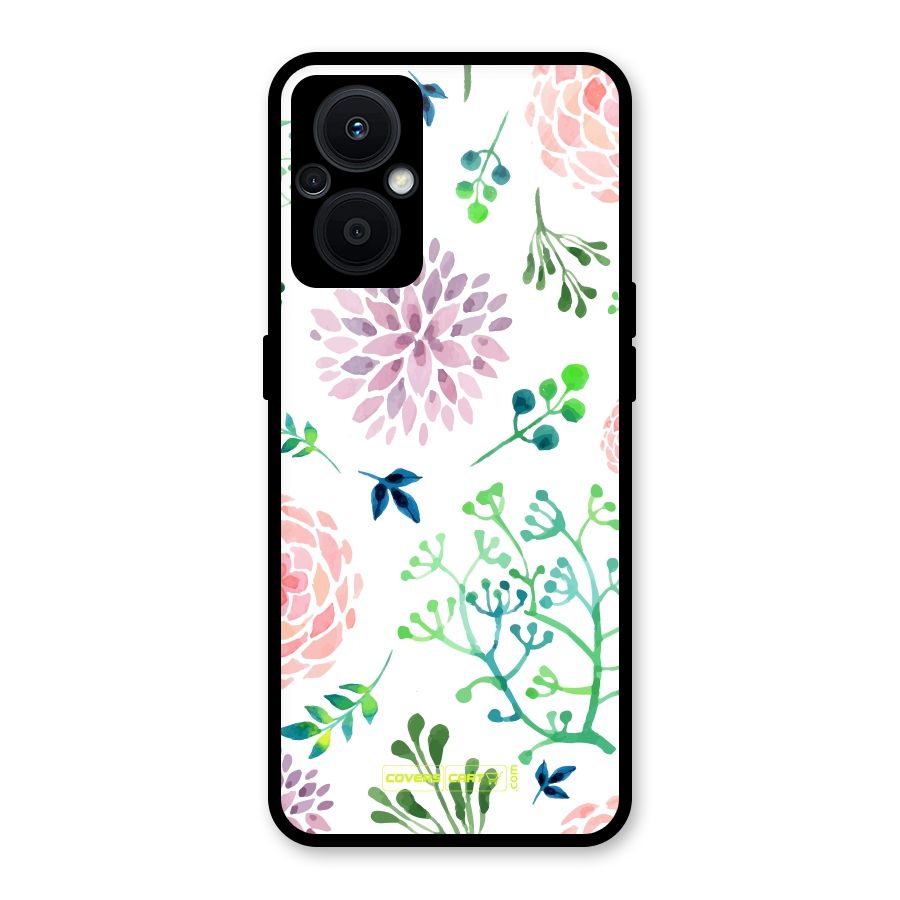 Fresh Floral Glass Back Case for Oppo F21s Pro 5G