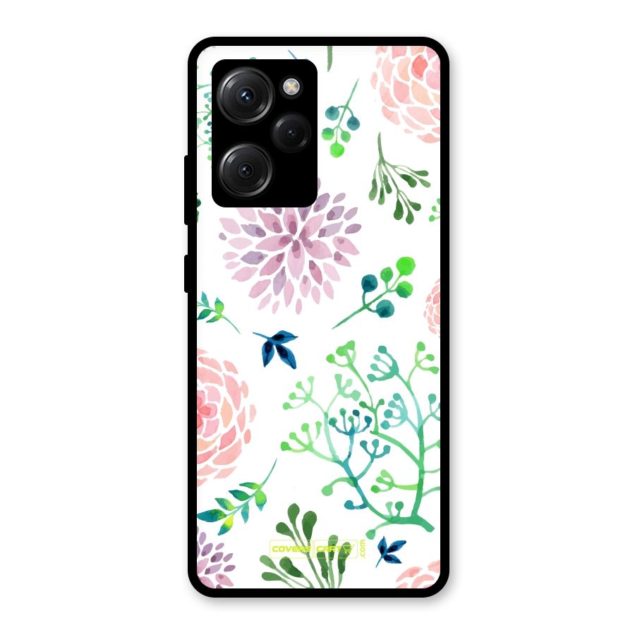 Fresh Floral Glass Back Case for Poco X5 Pro