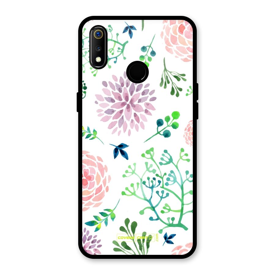 Fresh Floral Glass Back Case for Realme 3i