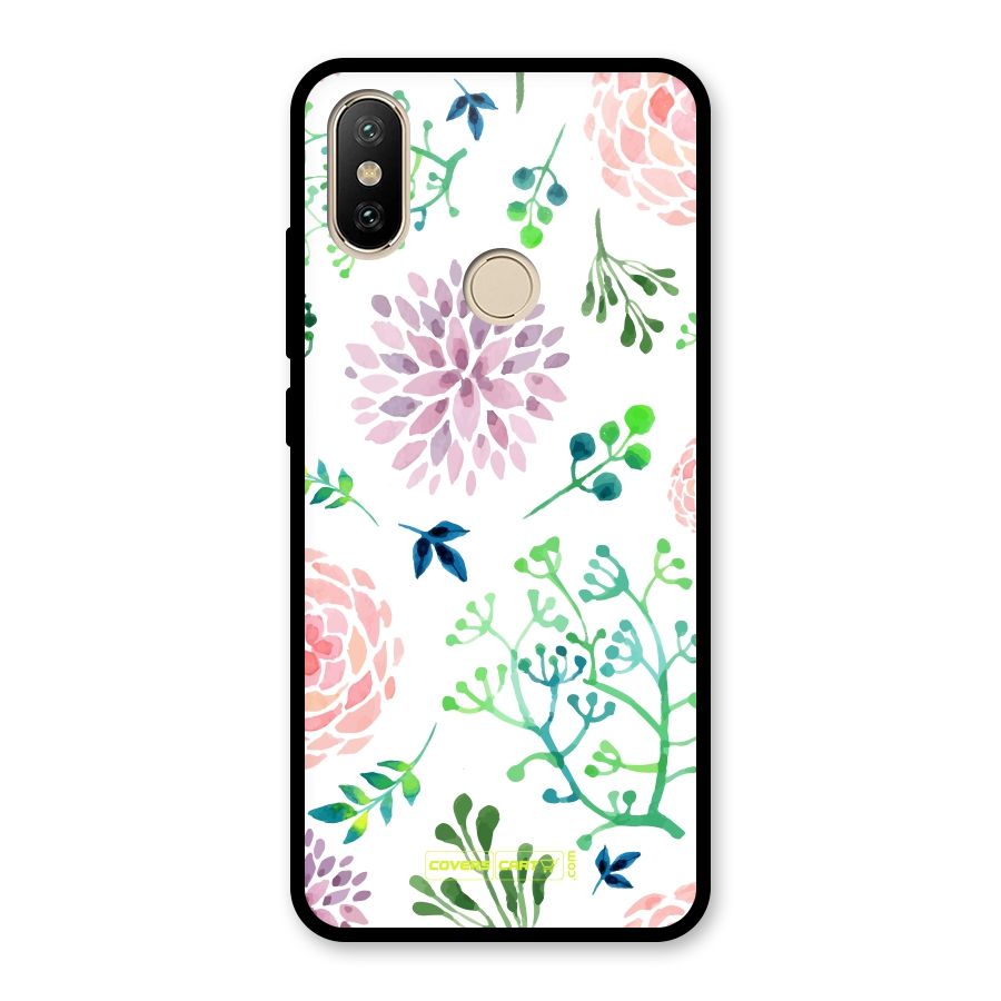 Fresh Floral Glass Back Case for Redmi A2