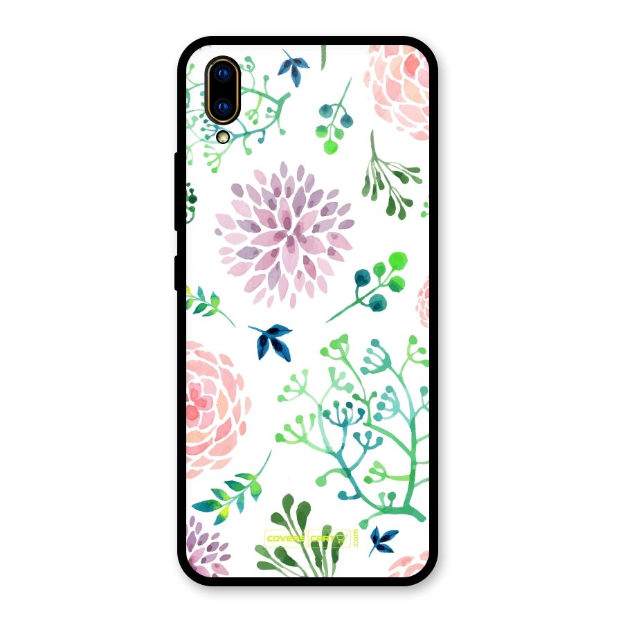 Fresh Floral Glass Back Case for Vivo V11 Pro