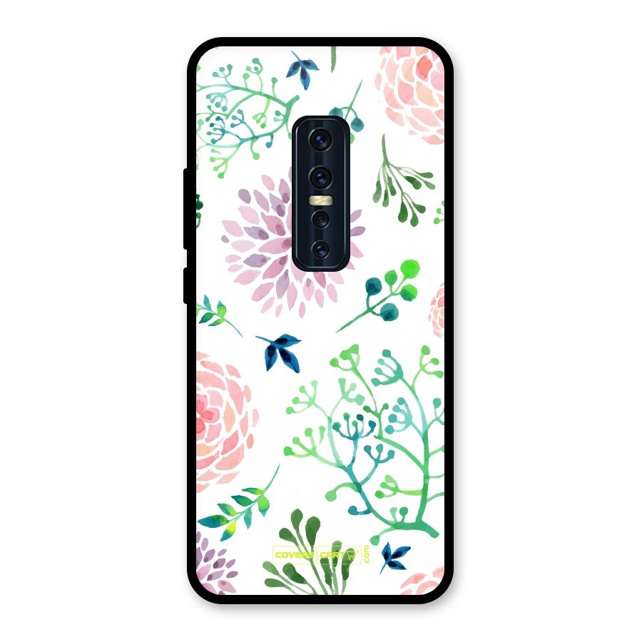 Fresh Floral Glass Back Case for Vivo V17 Pro
