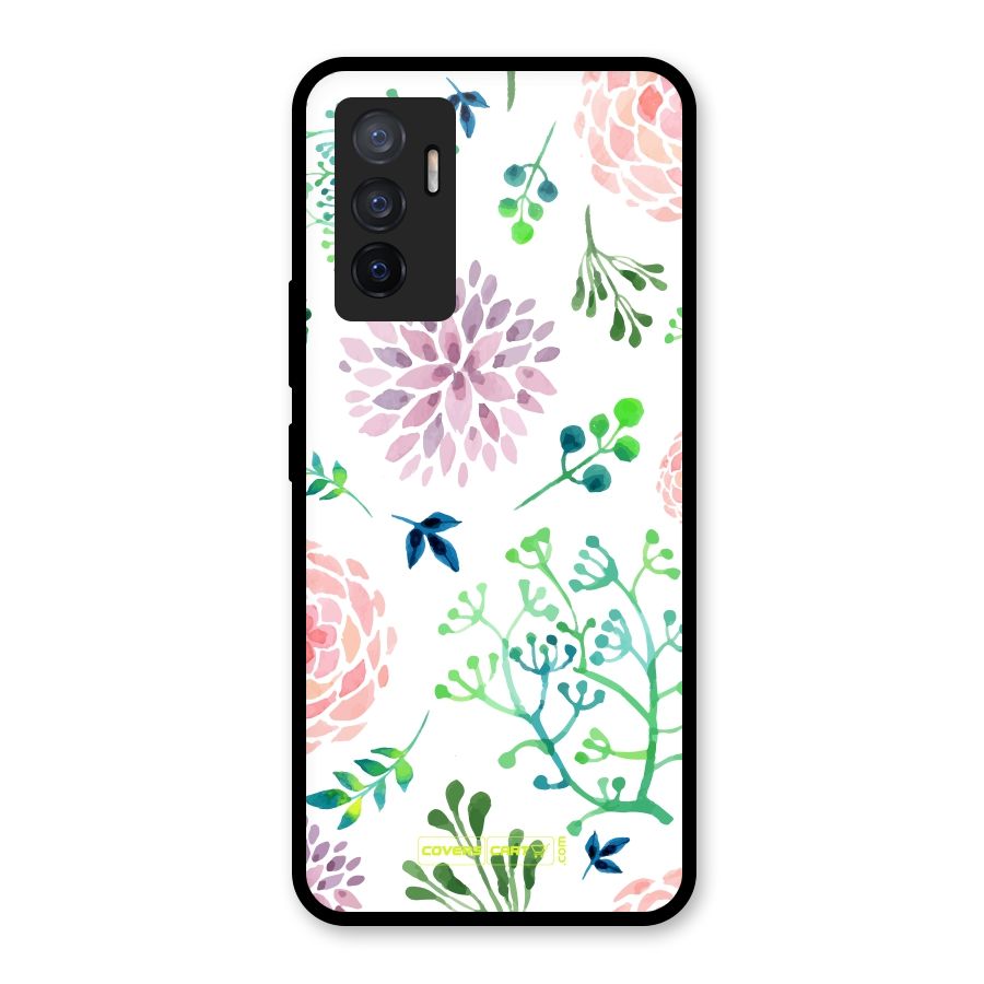 Fresh Floral Glass Back Case for Vivo V23e