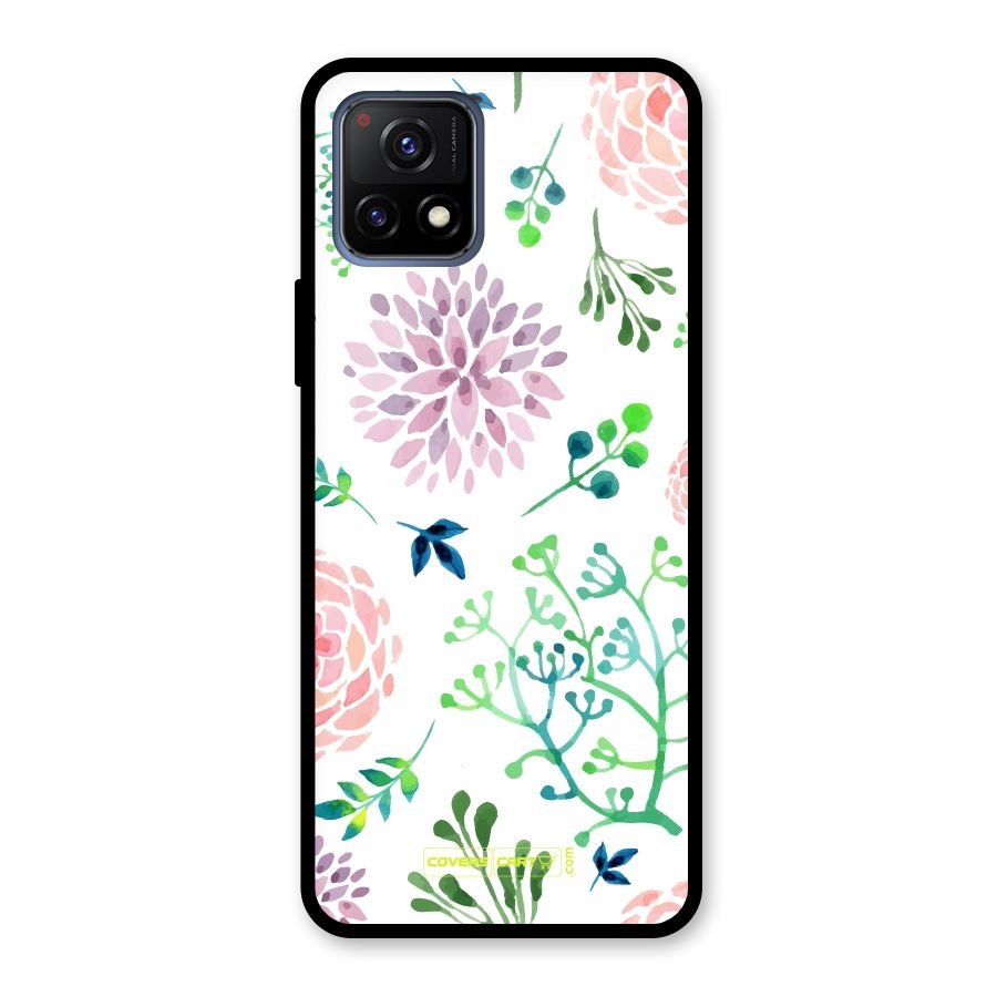 Fresh Floral Glass Back Case for Vivo Y72 5G