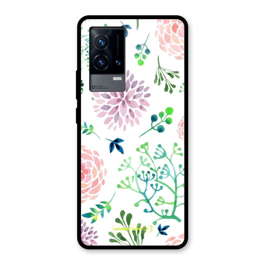 Fresh Floral Glass Back Case for iQOO 9 5G