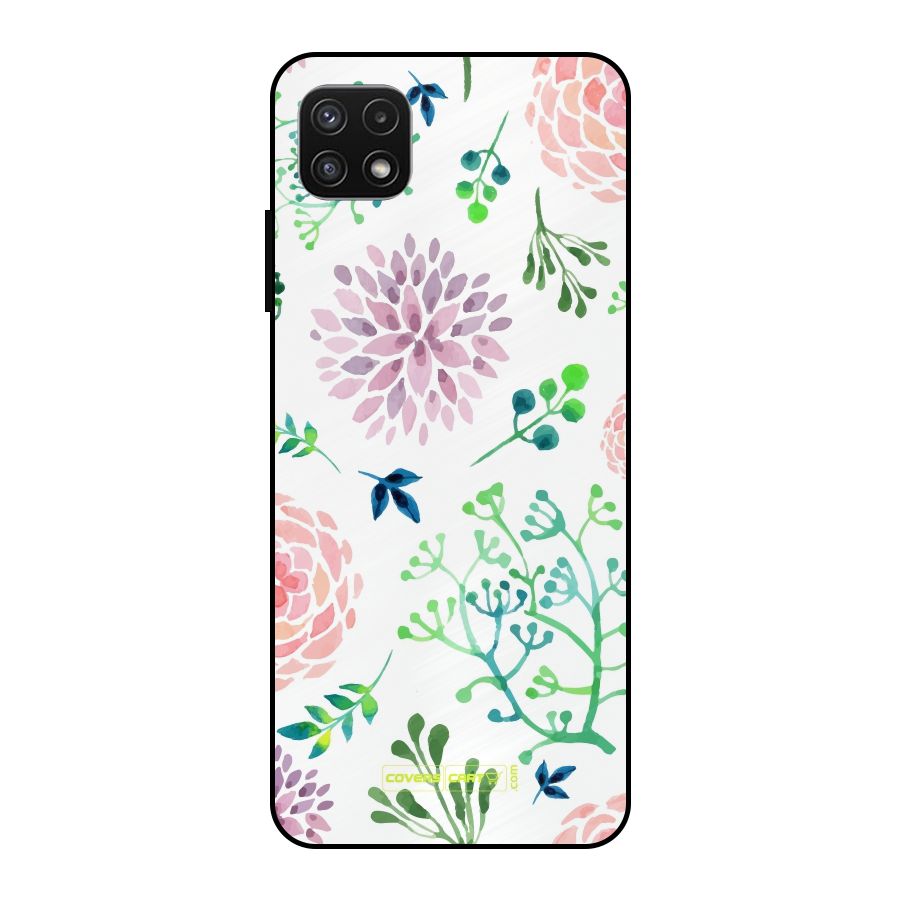 Fresh Floral Metal Back Case for Galaxy A22 5G