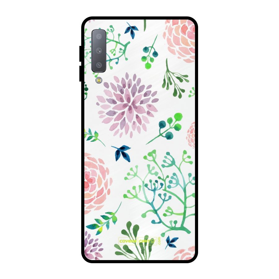 Fresh Floral Metal Back Case for Galaxy A7 (2018)