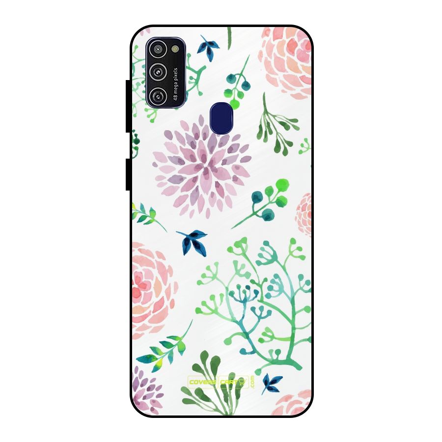 Fresh Floral Metal Back Case for Galaxy M21
