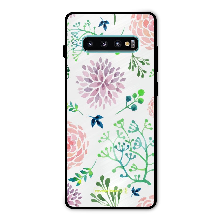 Fresh Floral Metal Back Case for Galaxy S10 Plus