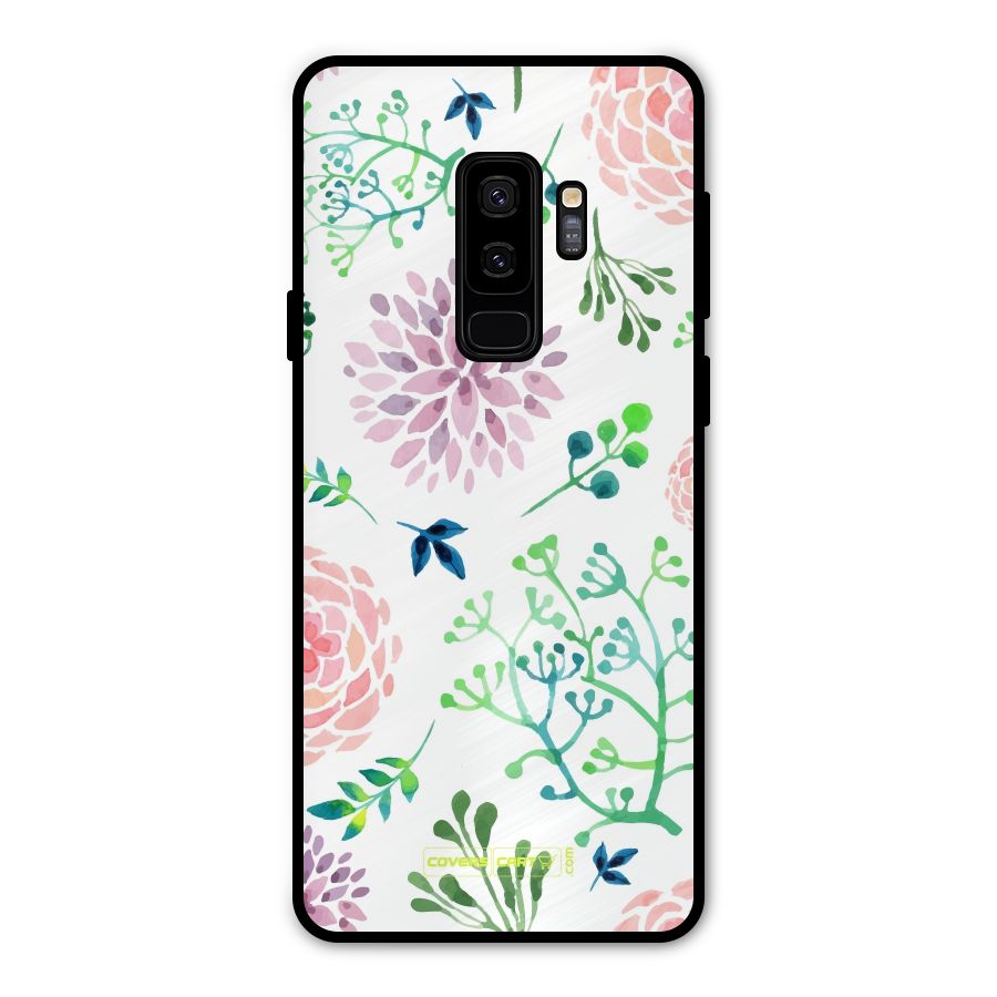 Fresh Floral Metal Back Case for Galaxy S9 Plus