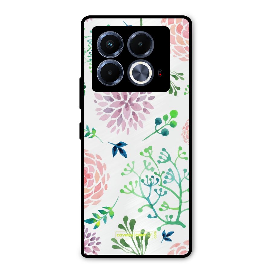 Fresh Floral Metal Back Case for Infinix Note 40 5G