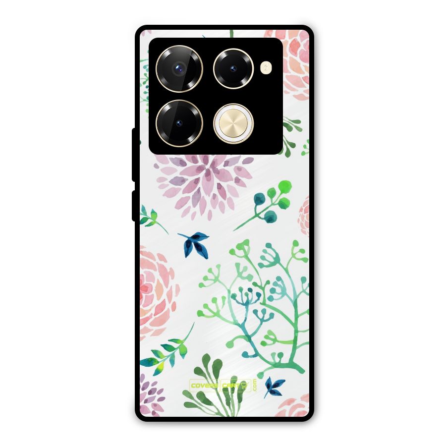 Fresh Floral Metal Back Case for Infinix Note 40 Pro Plus