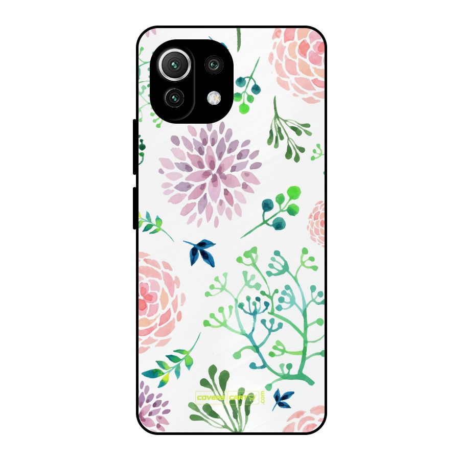 Fresh Floral Metal Back Case for Mi 11 Lite