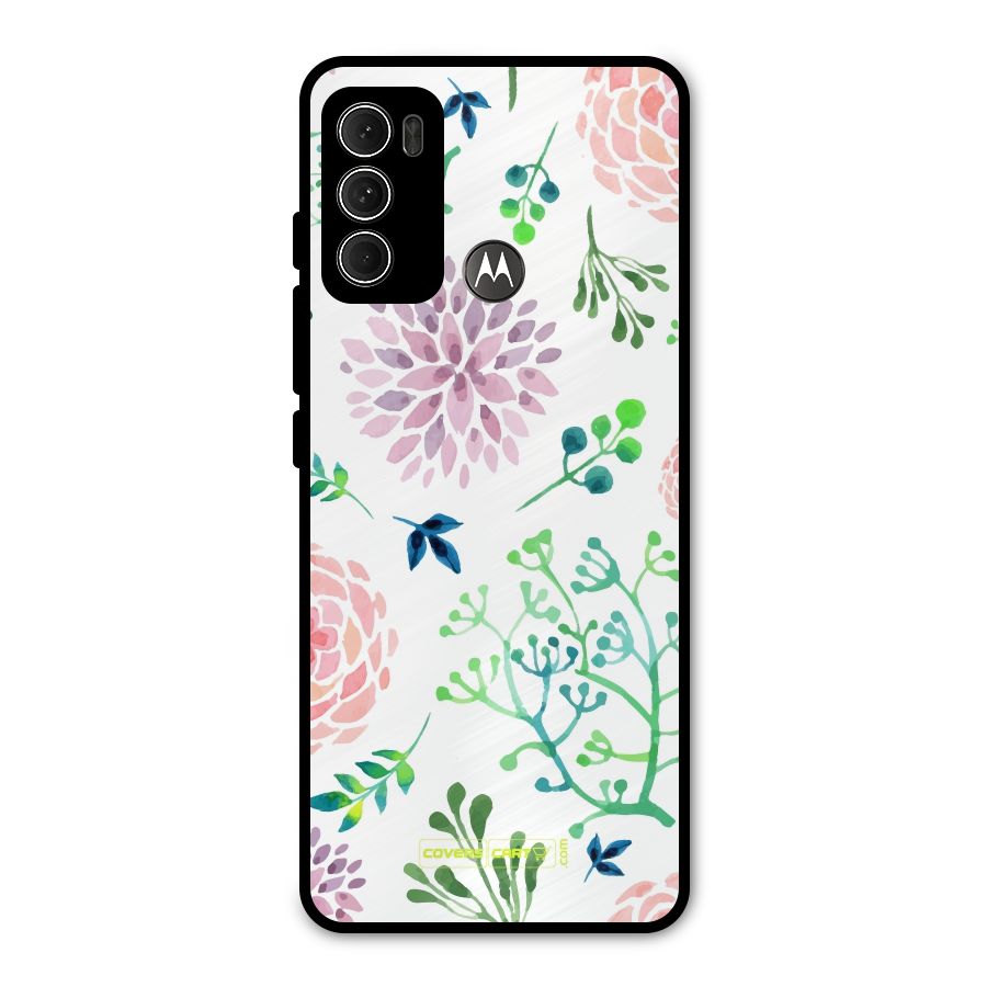 Fresh Floral Metal Back Case for Moto G60