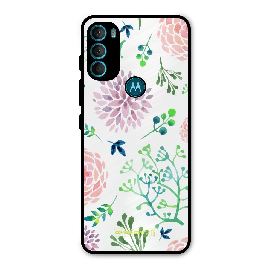 Fresh Floral Metal Back Case for Moto G71 5G