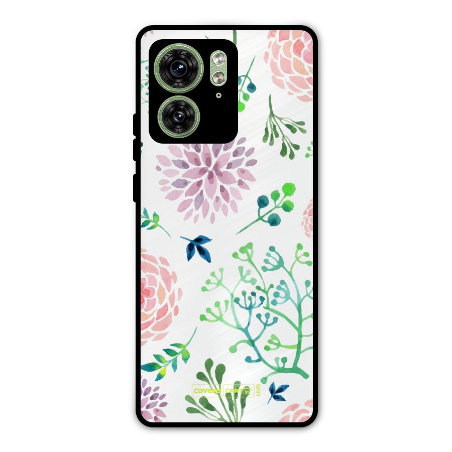 Fresh Floral Metal Back Case for Motorola Edge 40 5G