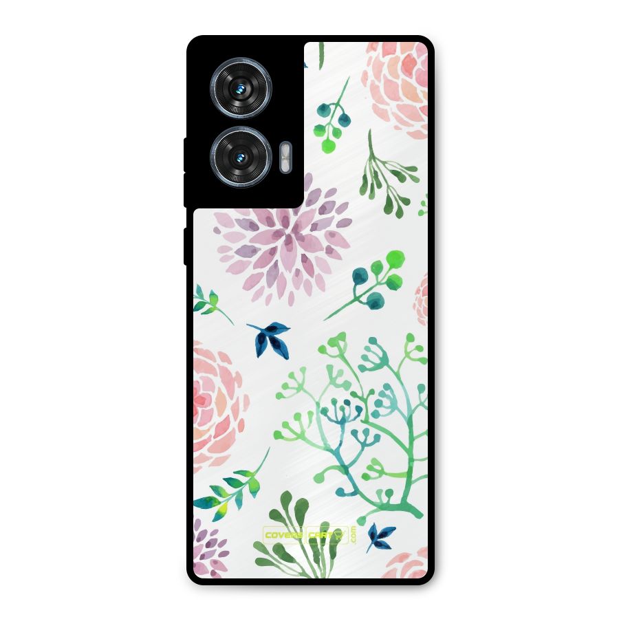 Fresh Floral Metal Back Case for Motorola Edge 50 Fusion