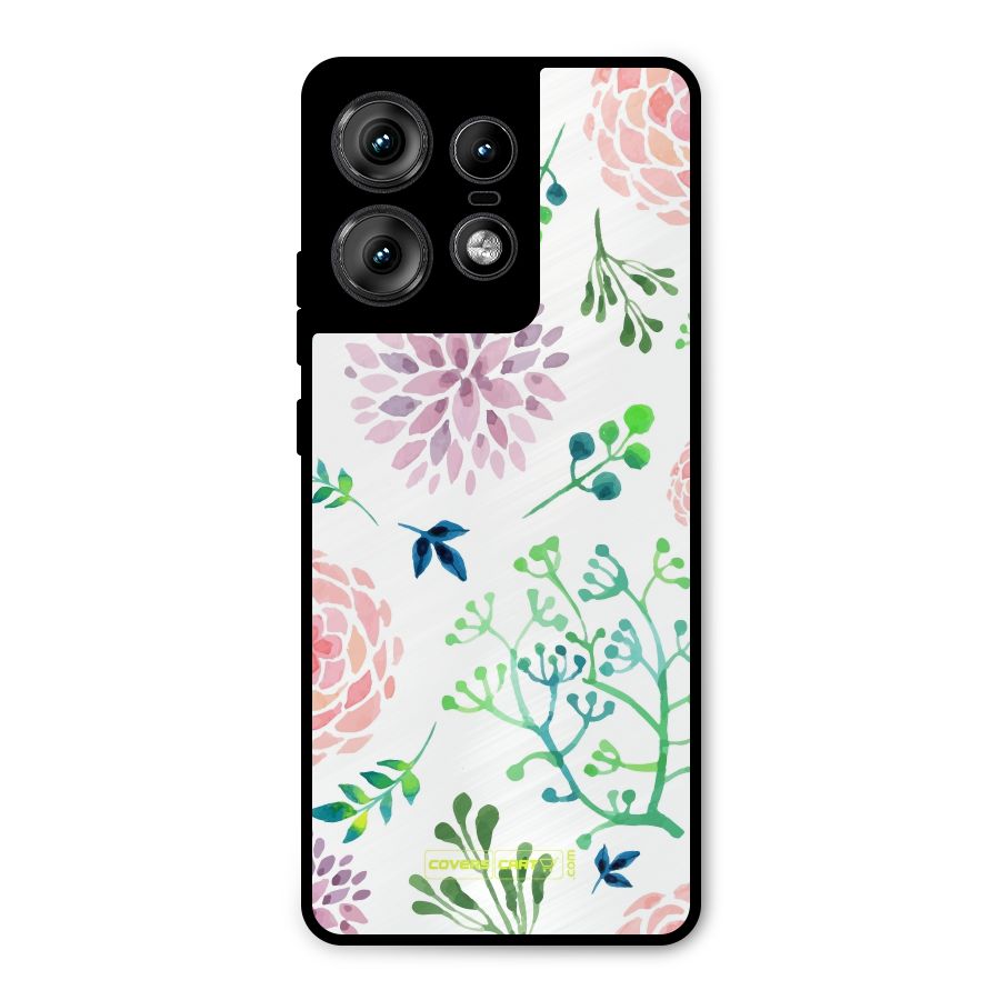 Fresh Floral Metal Back Case for Motorola Edge 50 Pro