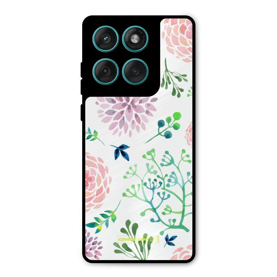 Fresh Floral Metal Back Case for Motorola Edge 60