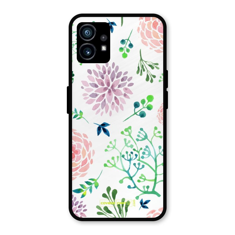 Fresh Floral Metal Back Case for Nothing Phone 1