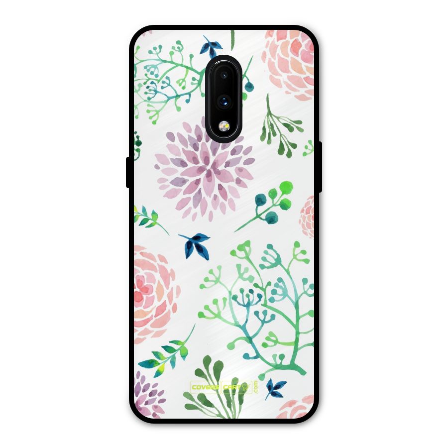 Fresh Floral Metal Back Case for OnePlus 7
