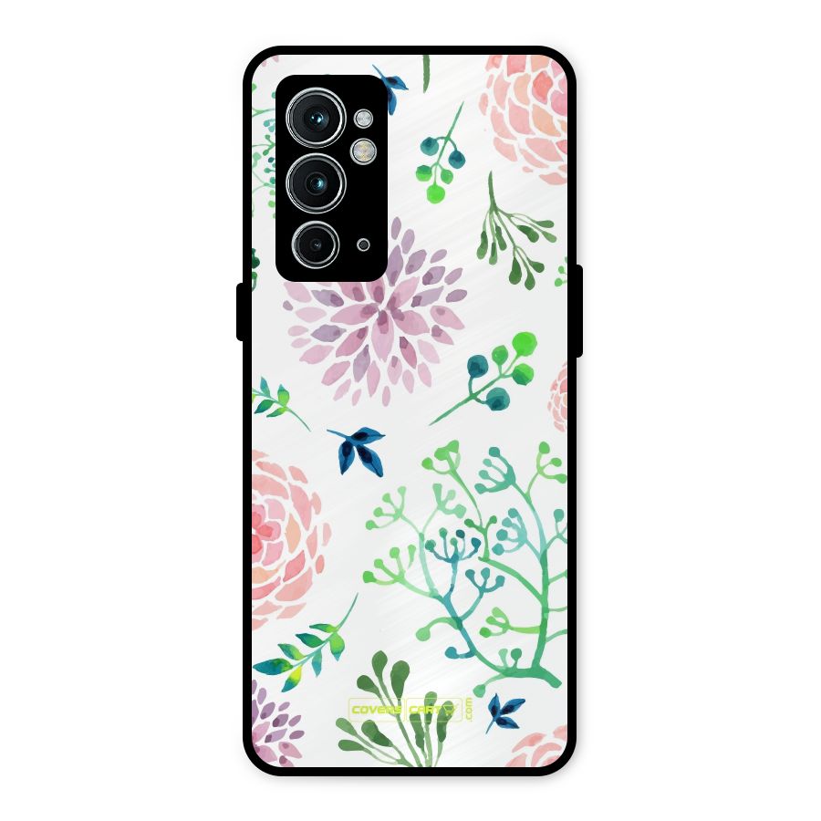 Fresh Floral Metal Back Case for OnePlus 9RT 5G