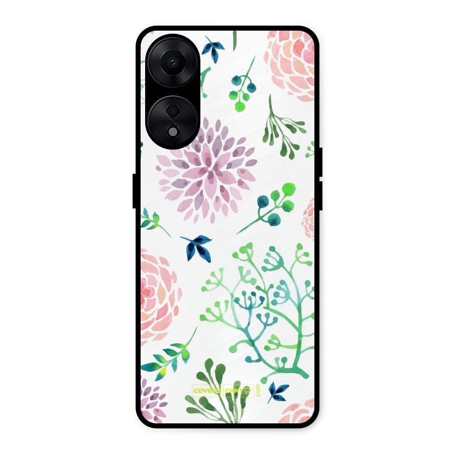 Fresh Floral Metal Back Case for Oppo A78 5G