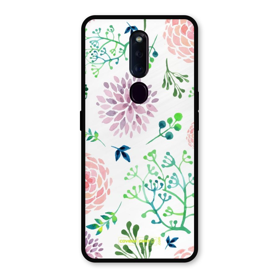 Fresh Floral Metal Back Case for Oppo F11 Pro