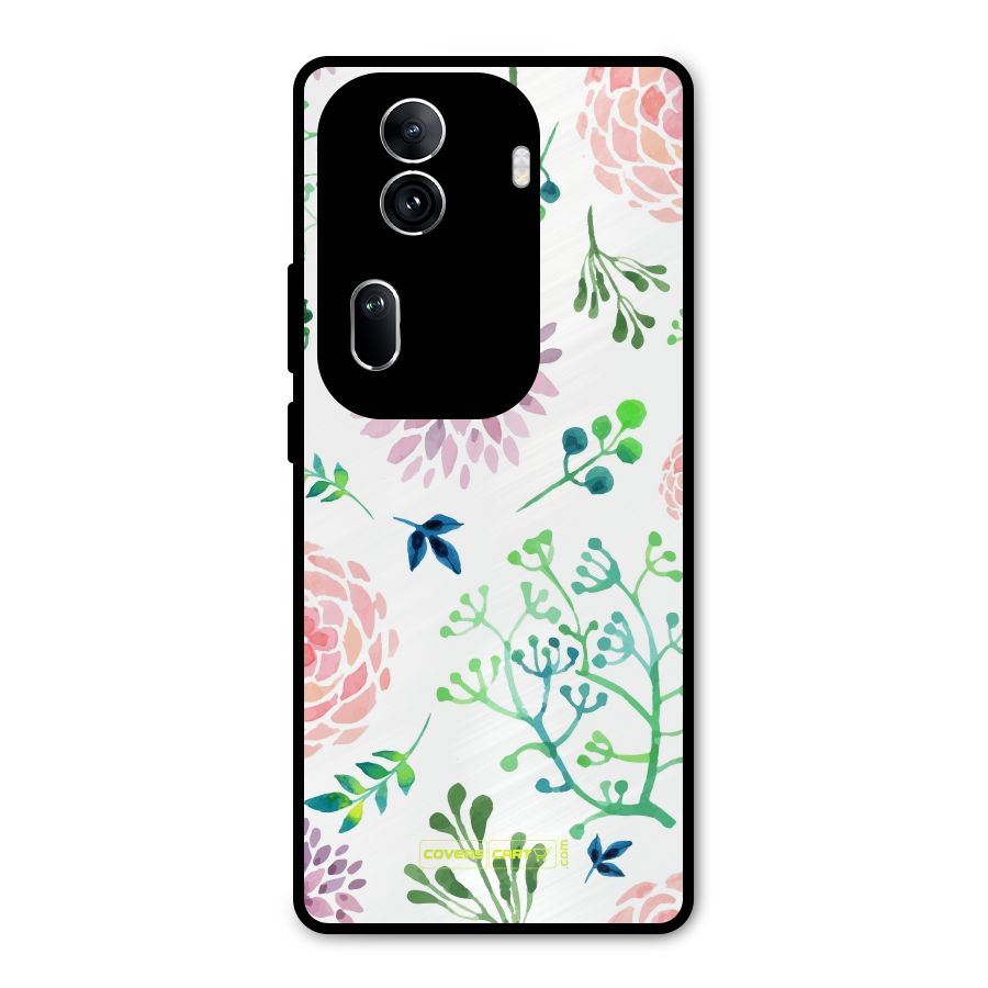 Fresh Floral Metal Back Case for Oppo Reno11 Pro 5G