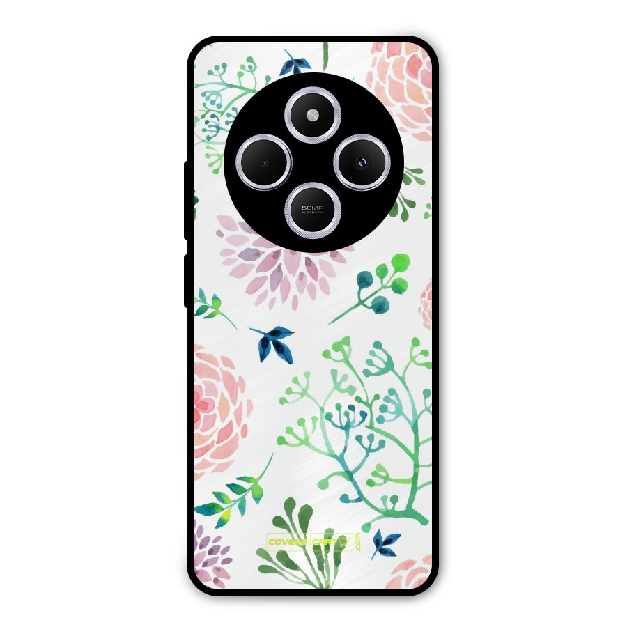 Fresh Floral Metal Back Case for Poco C75 5G