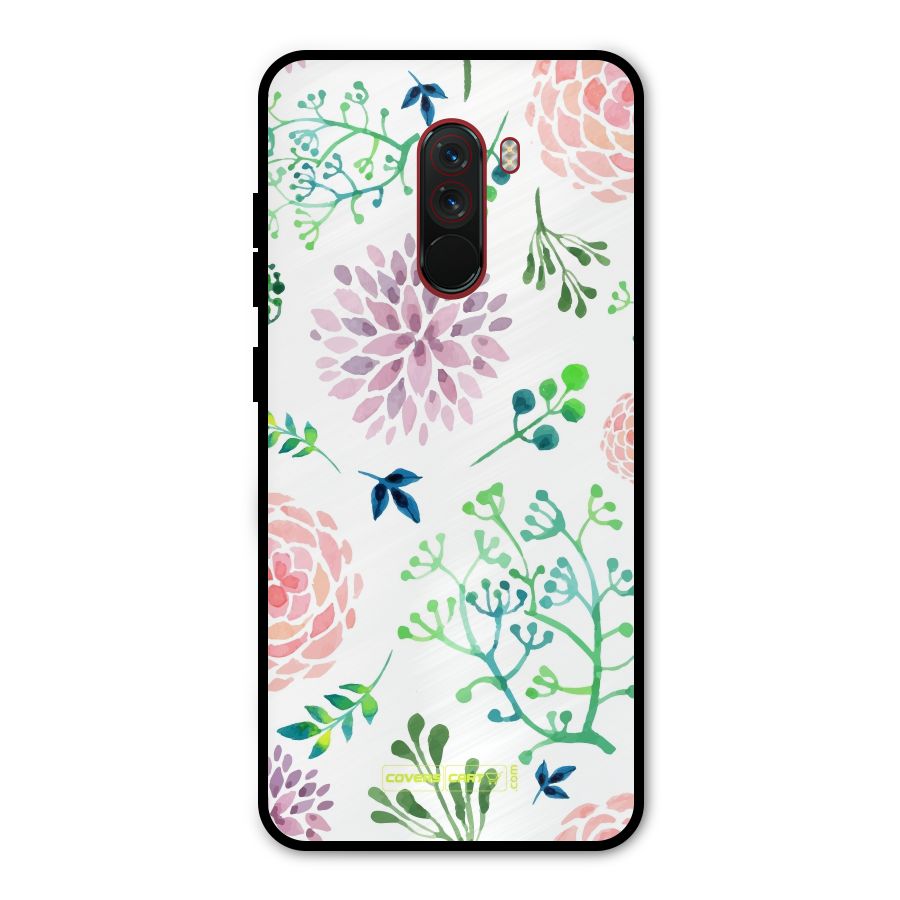 Fresh Floral Metal Back Case for Poco F1