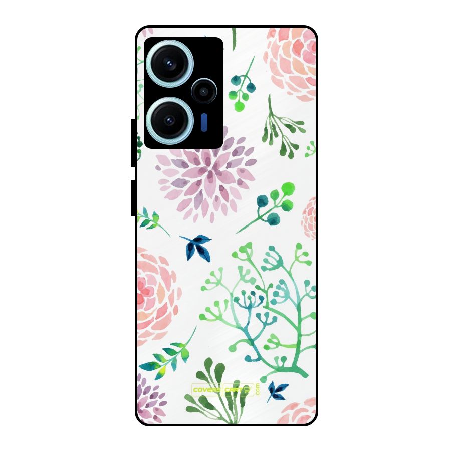 Fresh Floral Metal Back Case for Poco F5