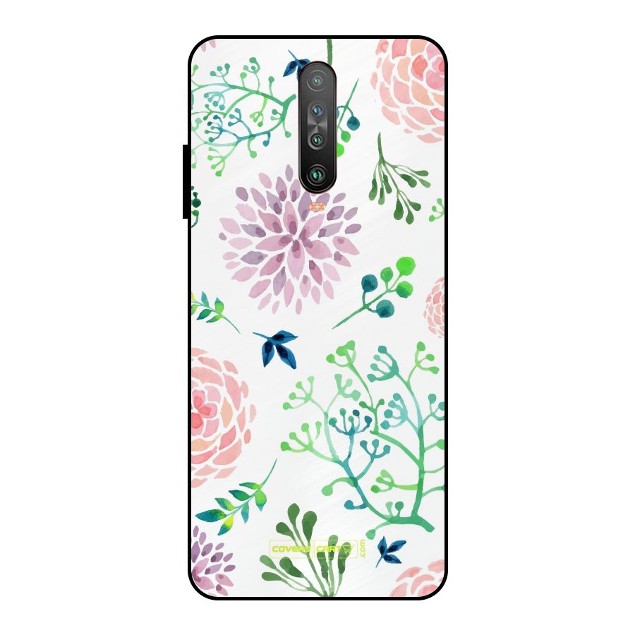 Fresh Floral Metal Back Case for Poco X2