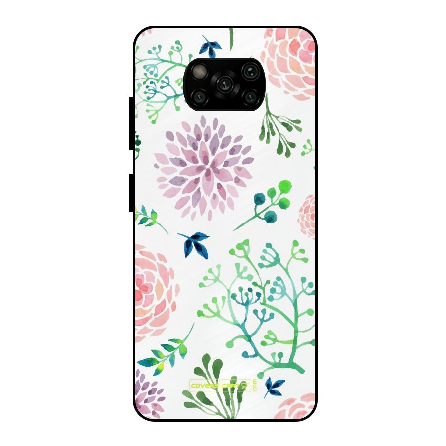 Fresh Floral Metal Back Case for Poco X3