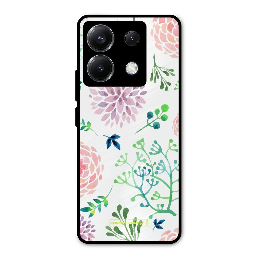 Fresh Floral Metal Back Case for Poco X6