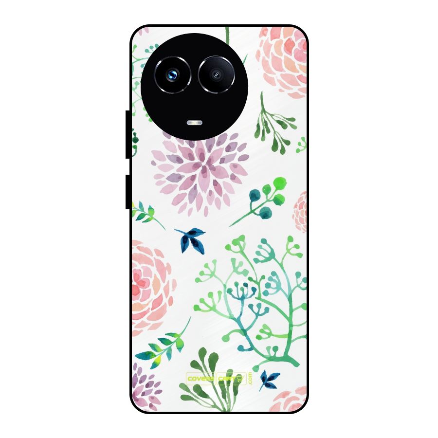 Fresh Floral Metal Back Case for Realme 11X