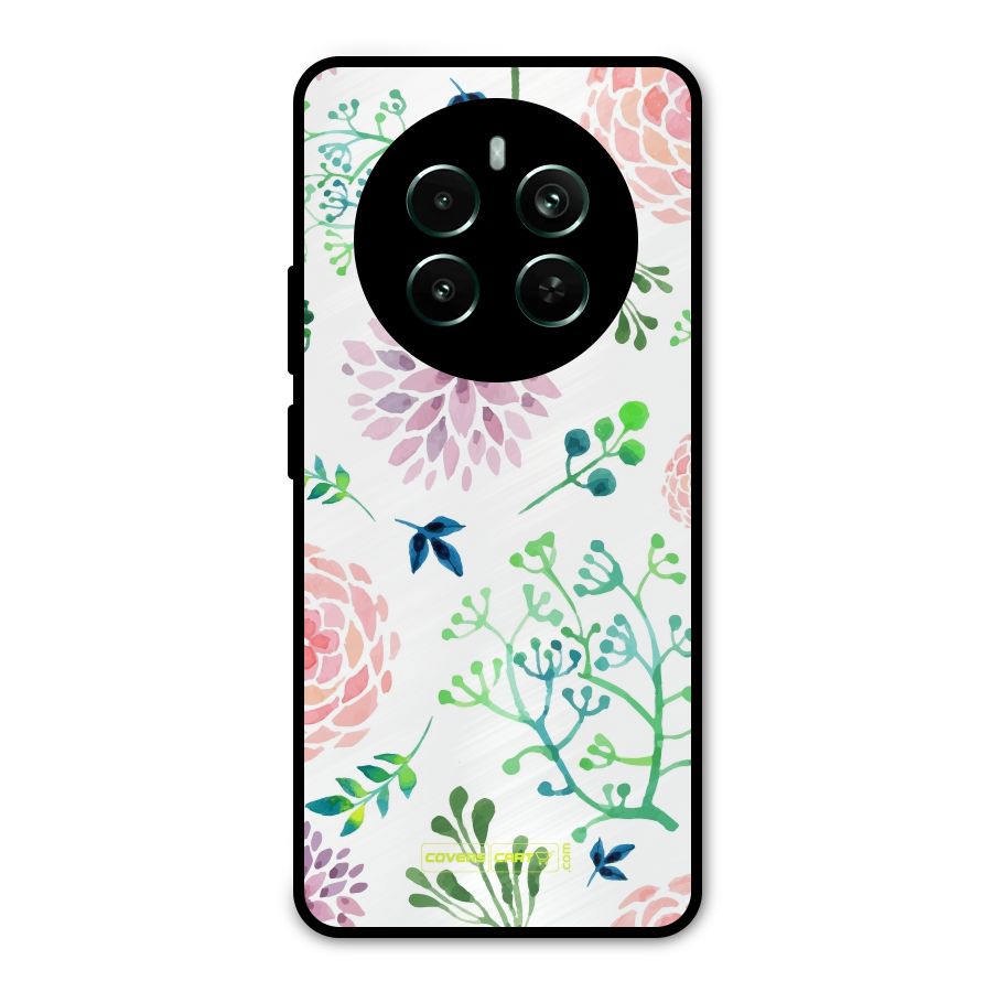 Fresh Floral Metal Back Case for Realme 12 Pro Plus